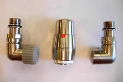 PRESTIGE CORNER RETUR-TERMOSTAT VENTILSÆT I RUSTFRIT STÅL -3755