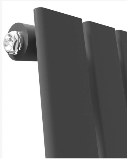 Flat horisontal single radiator antracit grå