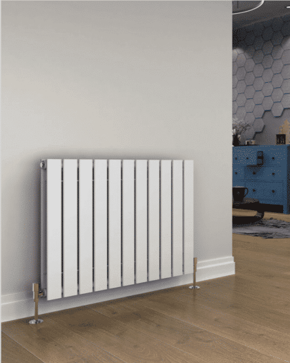 Flat Horisontal Dobbelt Radiator Hvid
