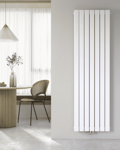 Flat Vertikal Dobbelt Radiator Hvid