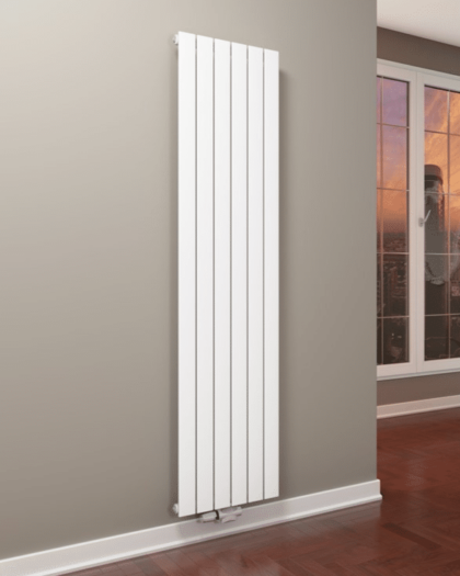 Flat Vertikal Single Radiator Hvid