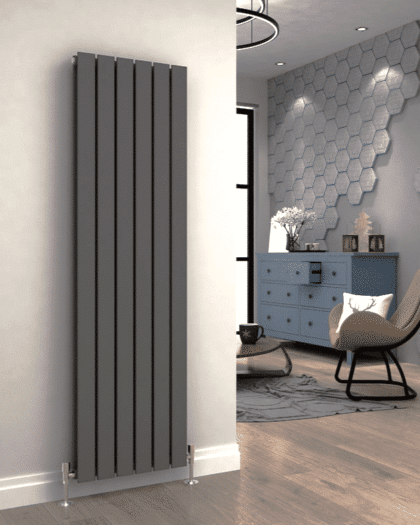 Flat Vertikal Dobbelt Radiator Antracit