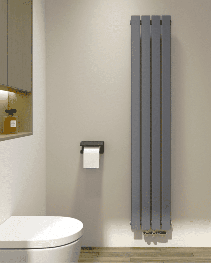 Flat vertikal single radiator antracit grå