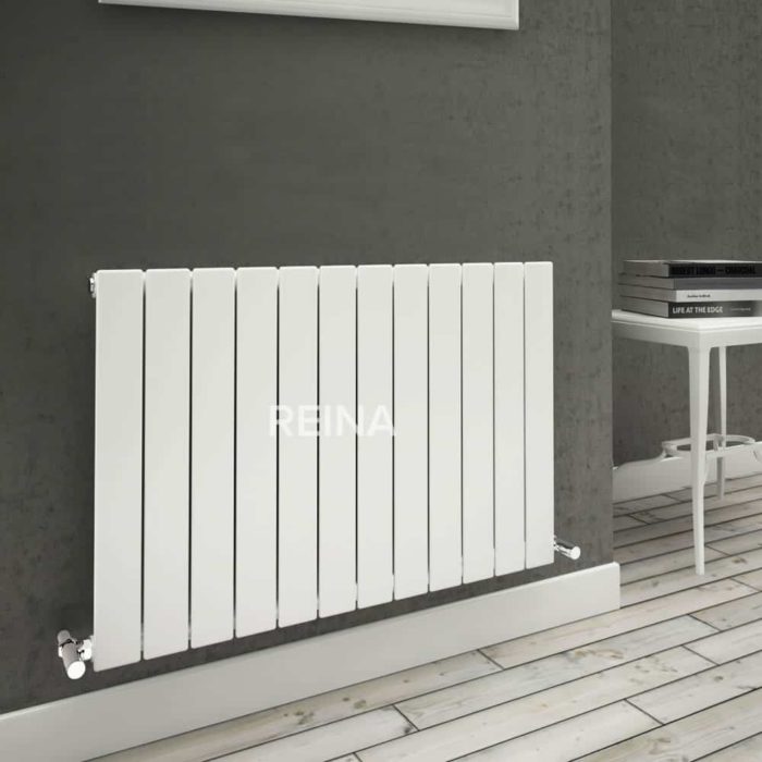 Flat Horisontal Single Radiator Sort - Håndklædetørrer.dk