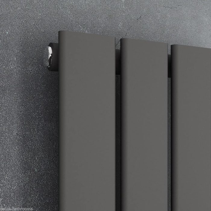 Flat Horisontal Single Radiator Sort - Håndklædetørrer.dk