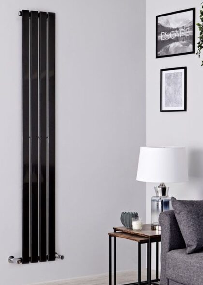 Flat Vertikal Single Radiator Sort