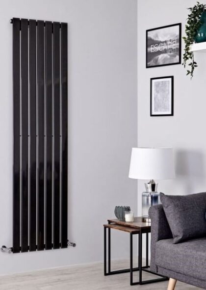 Flat Vertikal Single Radiator Sort