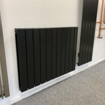 Flat Horisontal Dobbelt Radiator Sort